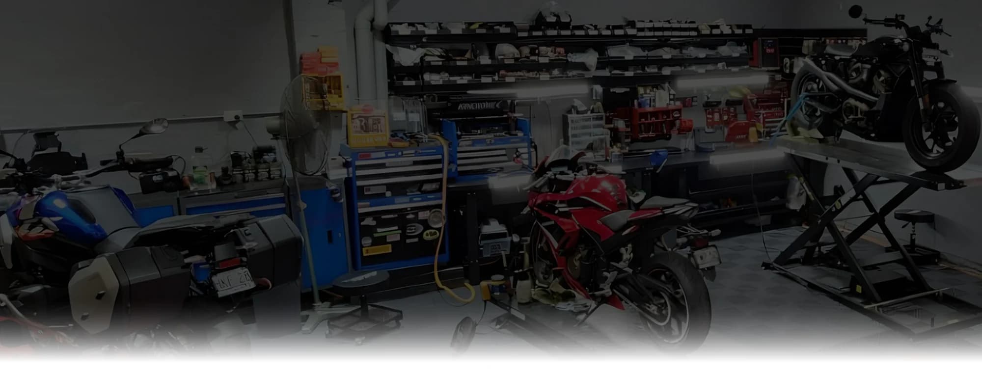 Motorcycle mechanic workshop