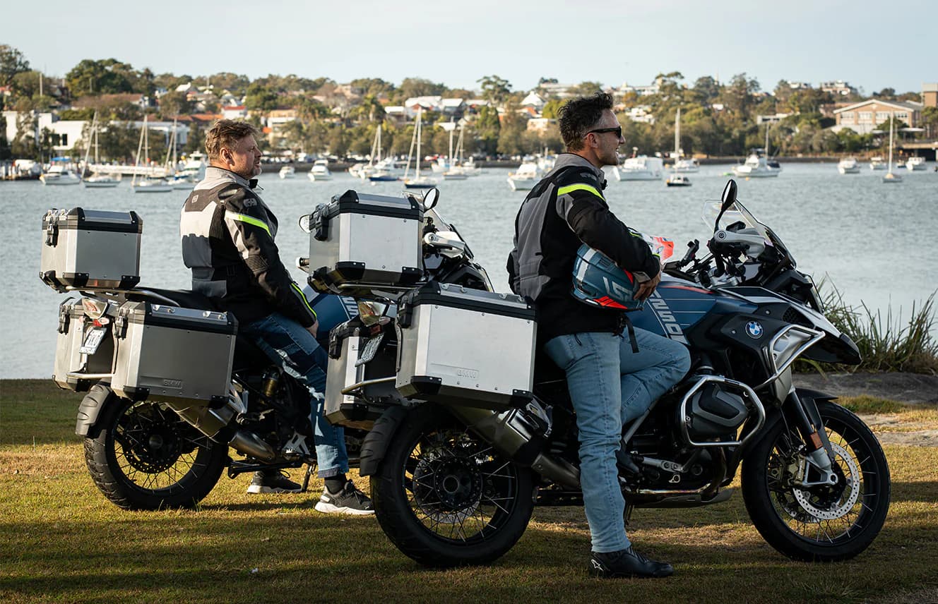 Rider preparing for a day on the road